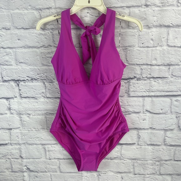 Dkny Other - DKNY NWOT One Piece Halter Top Swimsuit Large Beach Swim Summer Cruise Vacation